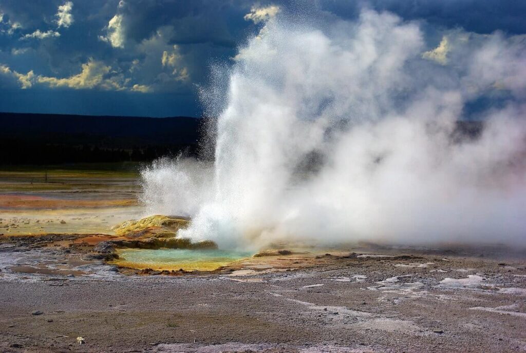 Hot spring, source of geothermal energy