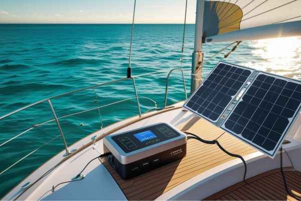 Solar battery chargers for boat