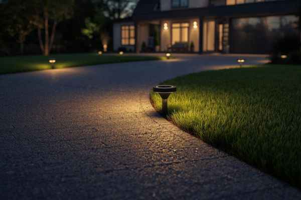 Driveway solar powered lights
