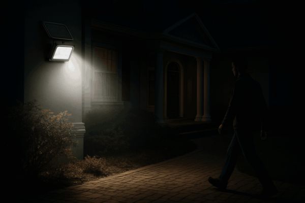 Motion detector solar powered lights