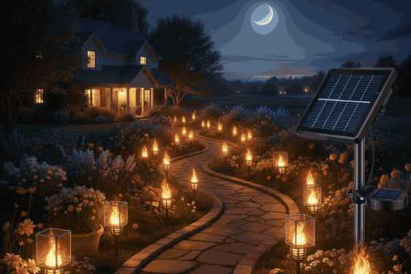 Solar flame lights
