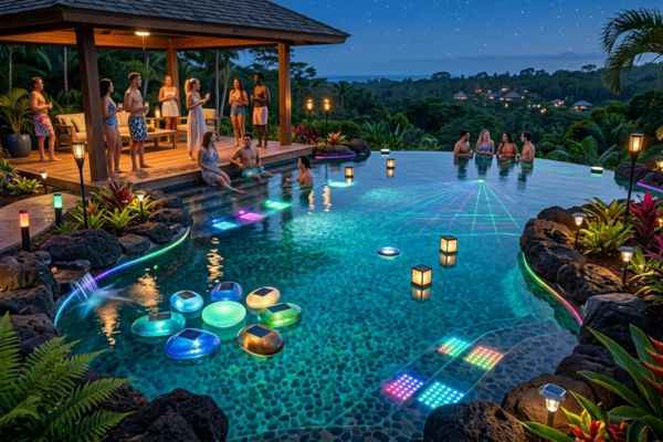 Solar lighting for pool