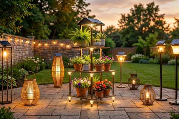Outdoor solar floor lamp