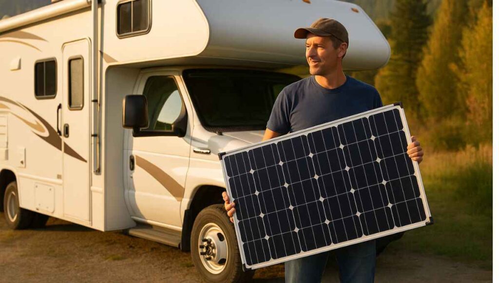Mounting solar panels on RV