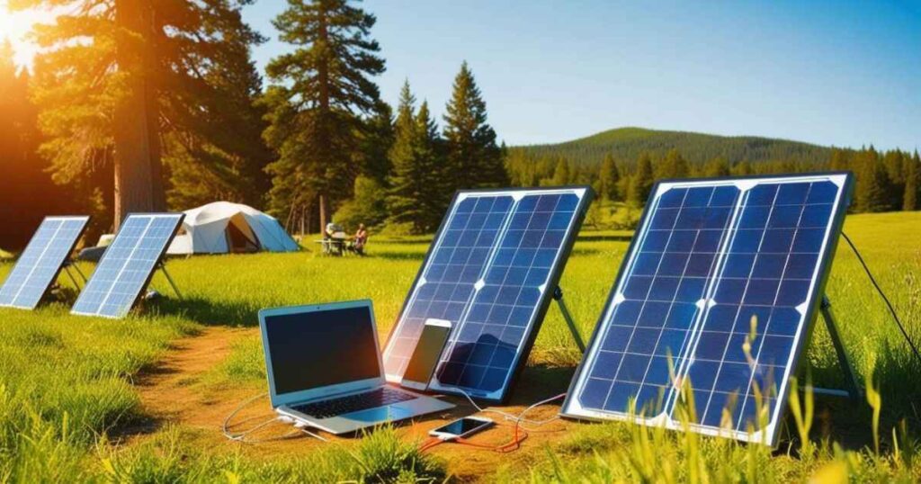 Portable solar panels for camping