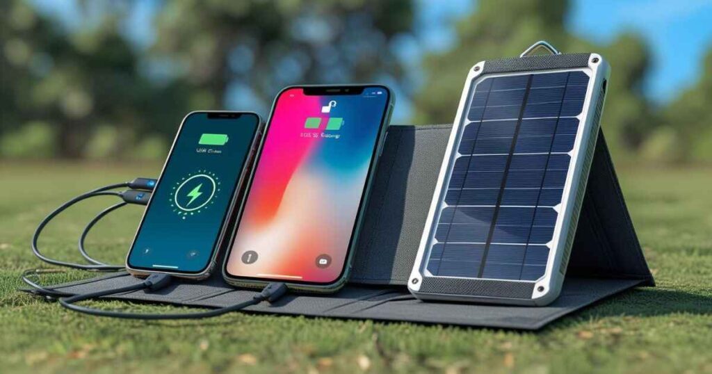 Portable solar cell phone battery charger