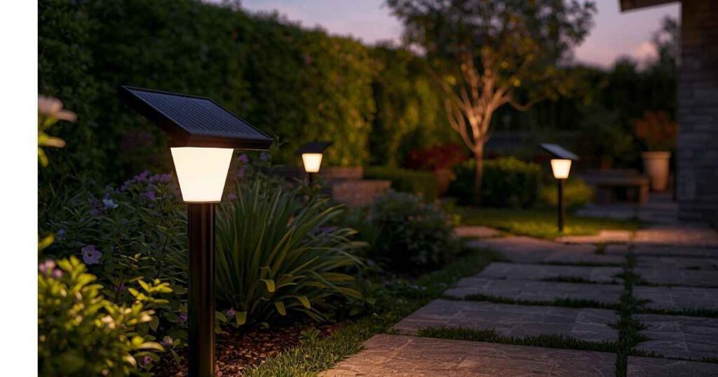 Solar powered flood lights