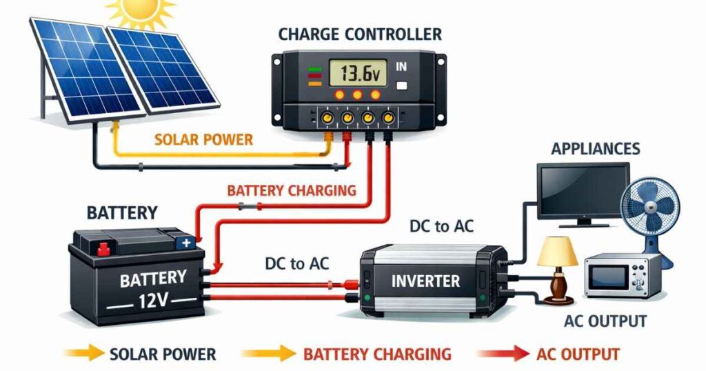 how to connect solar panel to inverter