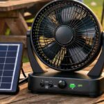 Solar rechargeable fan