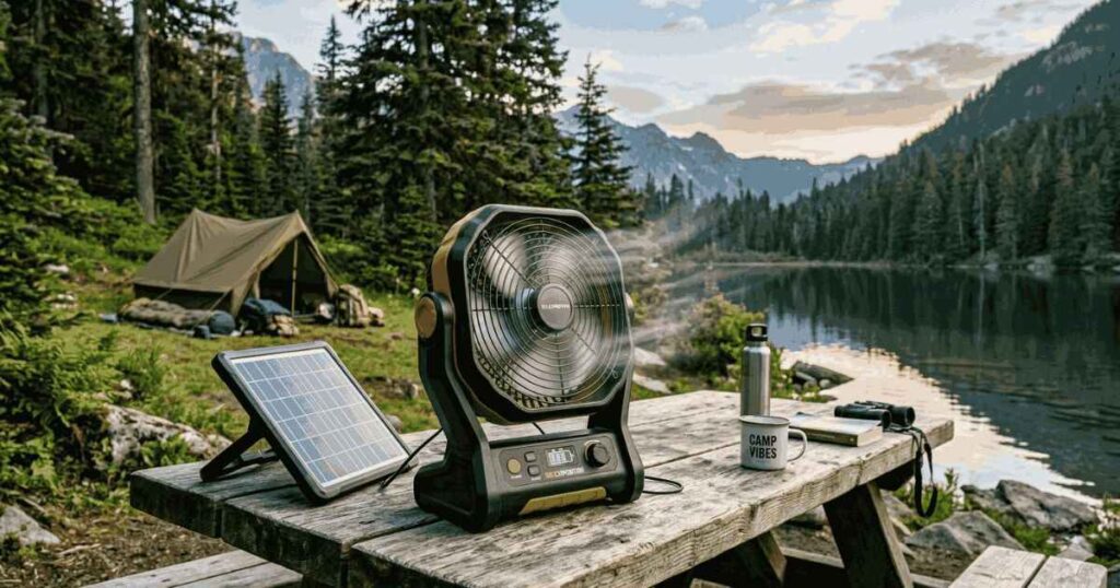 Solar powered portable fan