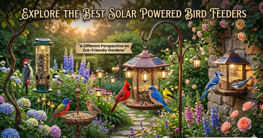 Solar powered bird feeder